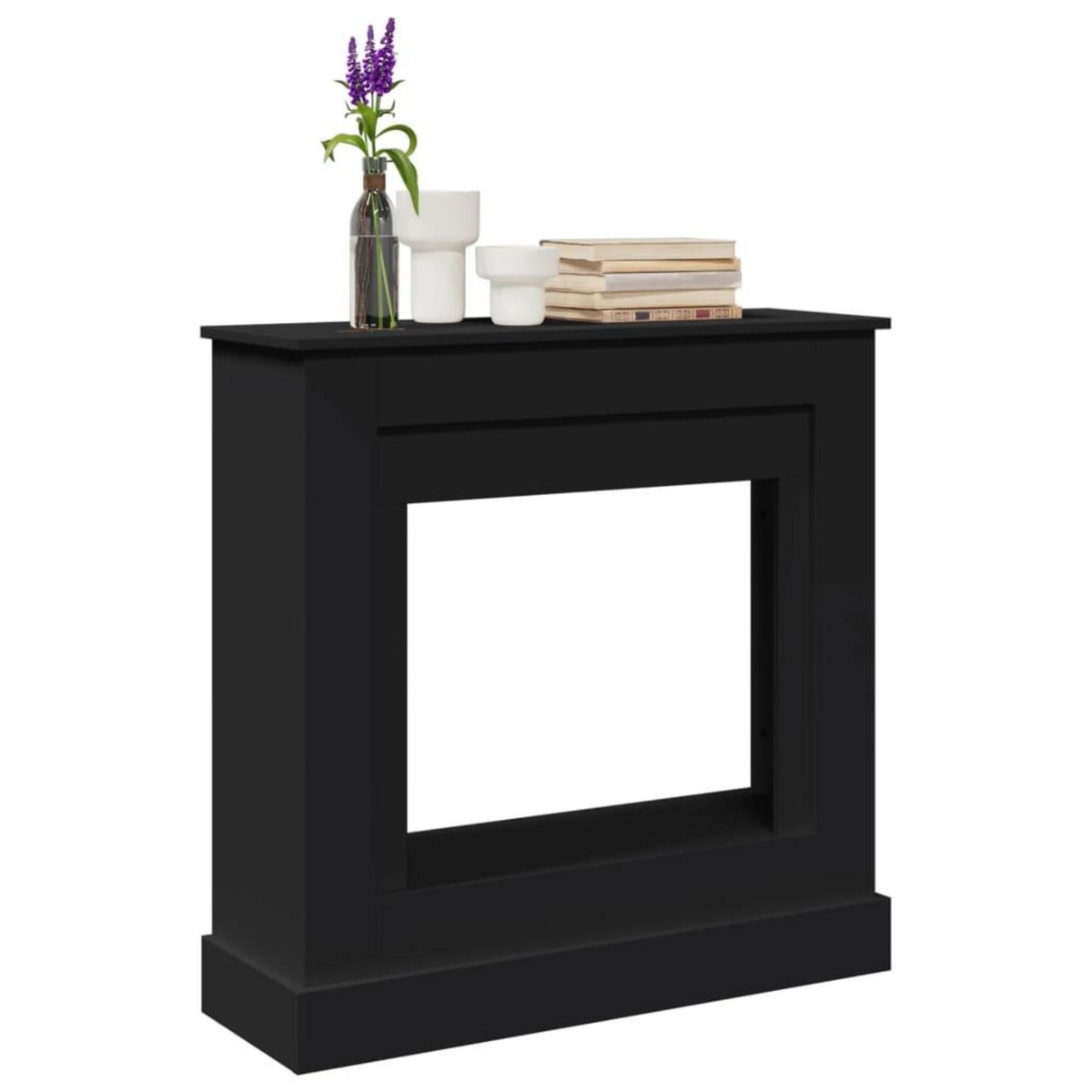 VIDAXL Cadre de cheminee noir 90x30x90 cm bois d'ingenierie