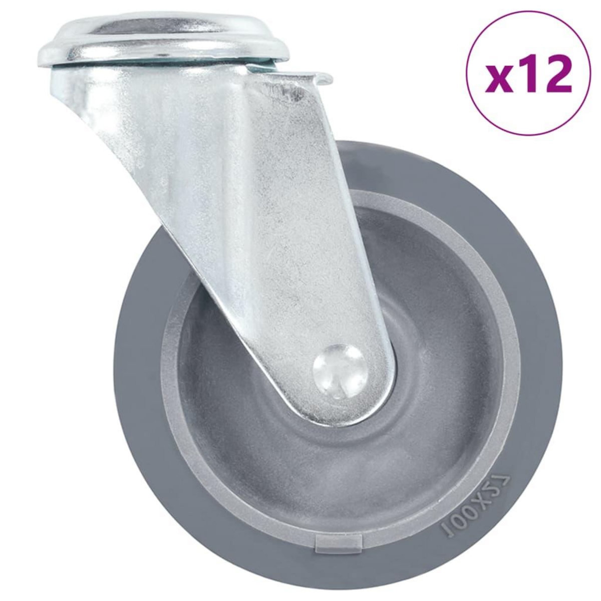 VIDAXL 12 pcs Roulettes pivotantes a trou de boulon 100 mm
