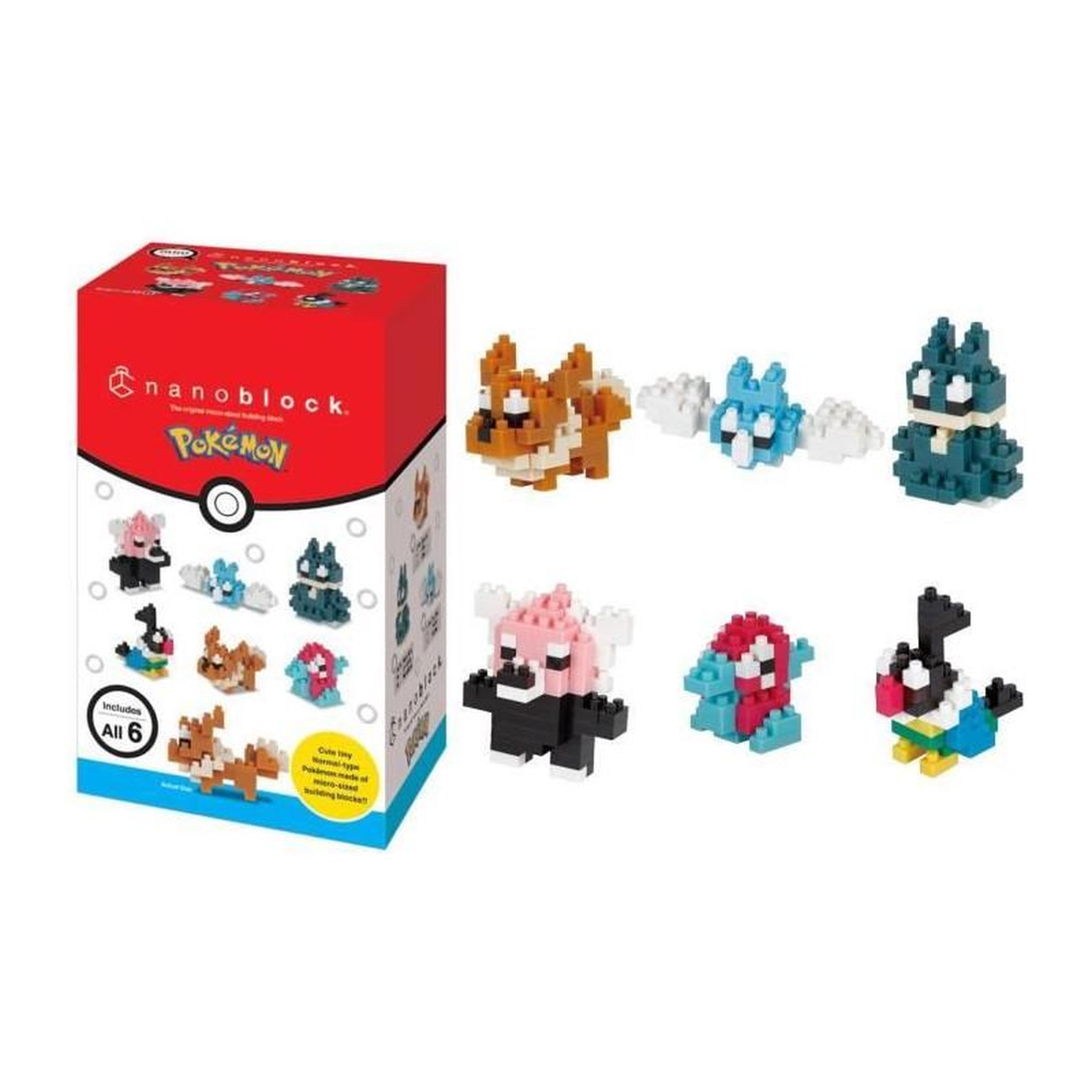 Voir la diapositive 6 : BANDAI Coffret de 6 figurines en briques - BANDAI - NANOBLOCK - Pack Pokémon type Normal