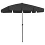 Voir la diapositive 1 : VIDAXL Parasol de plage noir 200x125 cm