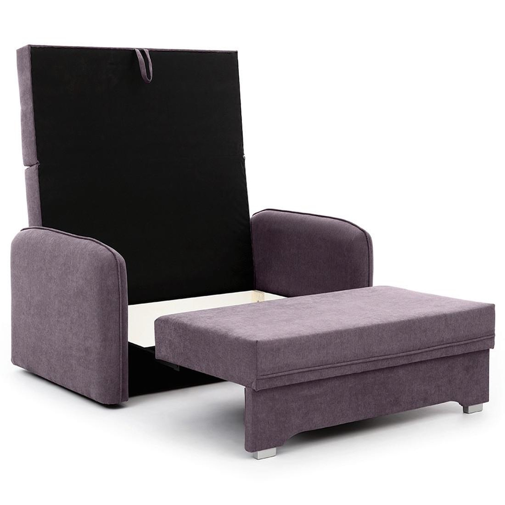 Voir la diapositive 4 : BEST MOBILIER Michelle - canapé droit 3 places convertible avec coffre en velours