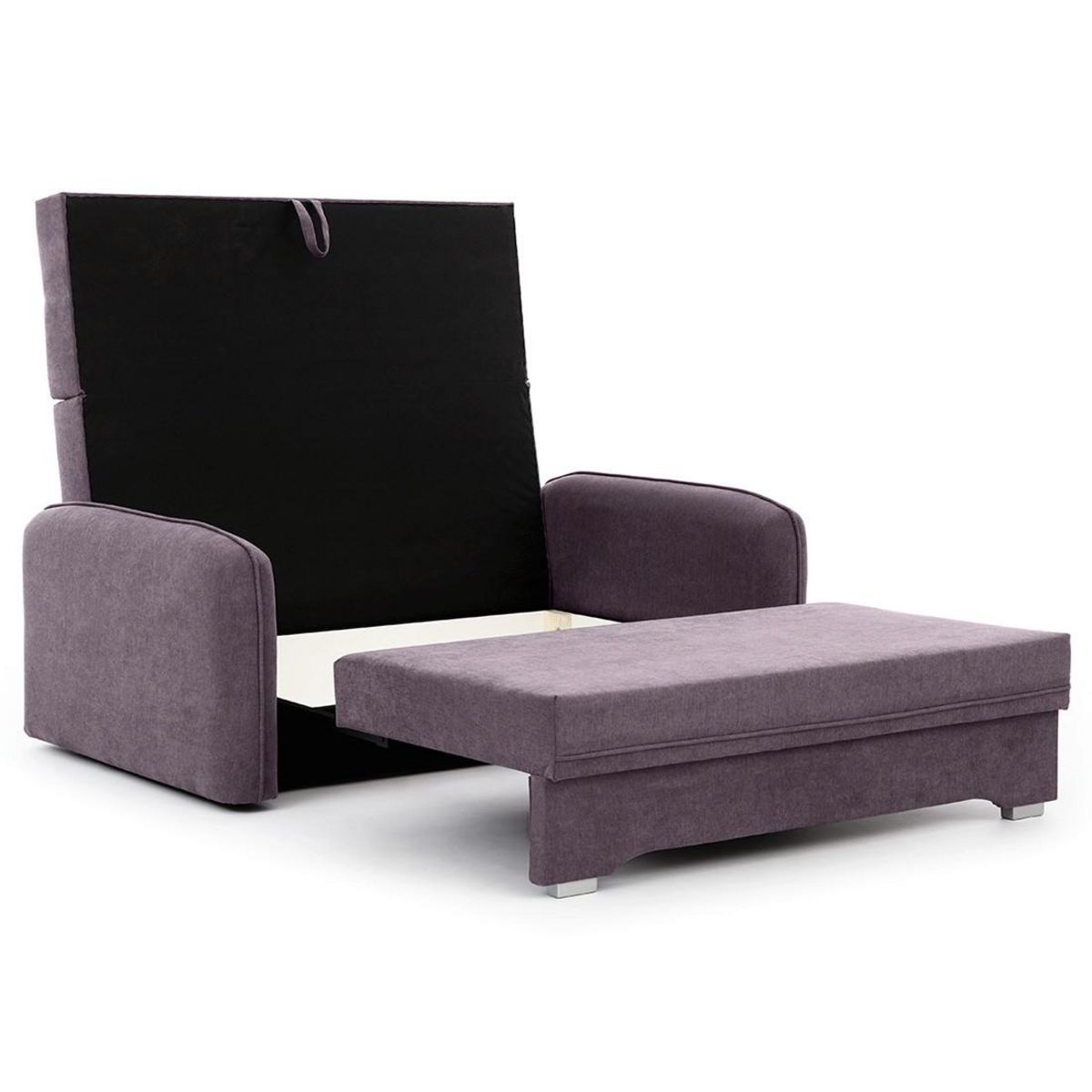 BEST MOBILIER Michelle - canapé droit 3 places convertible avec coffre en velours