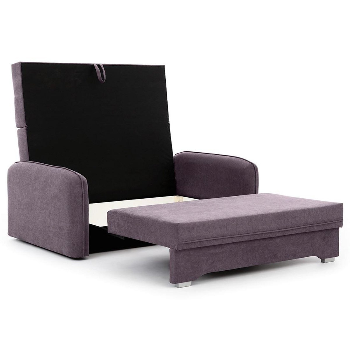 BEST MOBILIER Michelle - canapé droit 3 places convertible avec coffre en velours