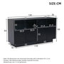 Voir la diapositive 3 : MERAX Buffet 4 porte(s) 0 tiroir(s) - 130 cm noir led panneau de particules