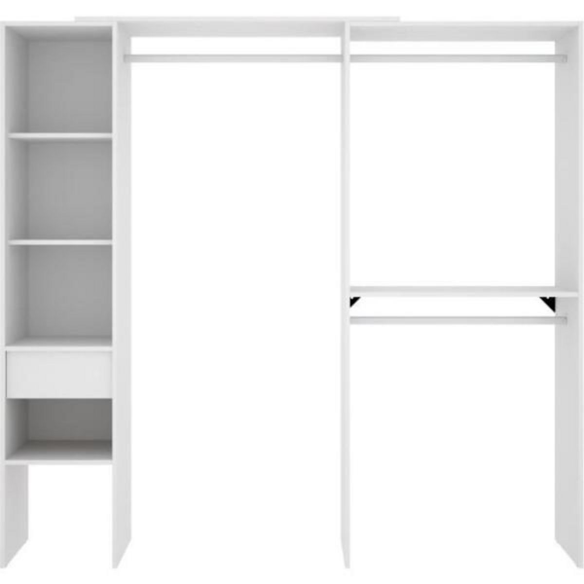 MARKET24 Dressing linéaire ou d'angle - Blanc mat - 98,1 x 41,8 x 187 cm