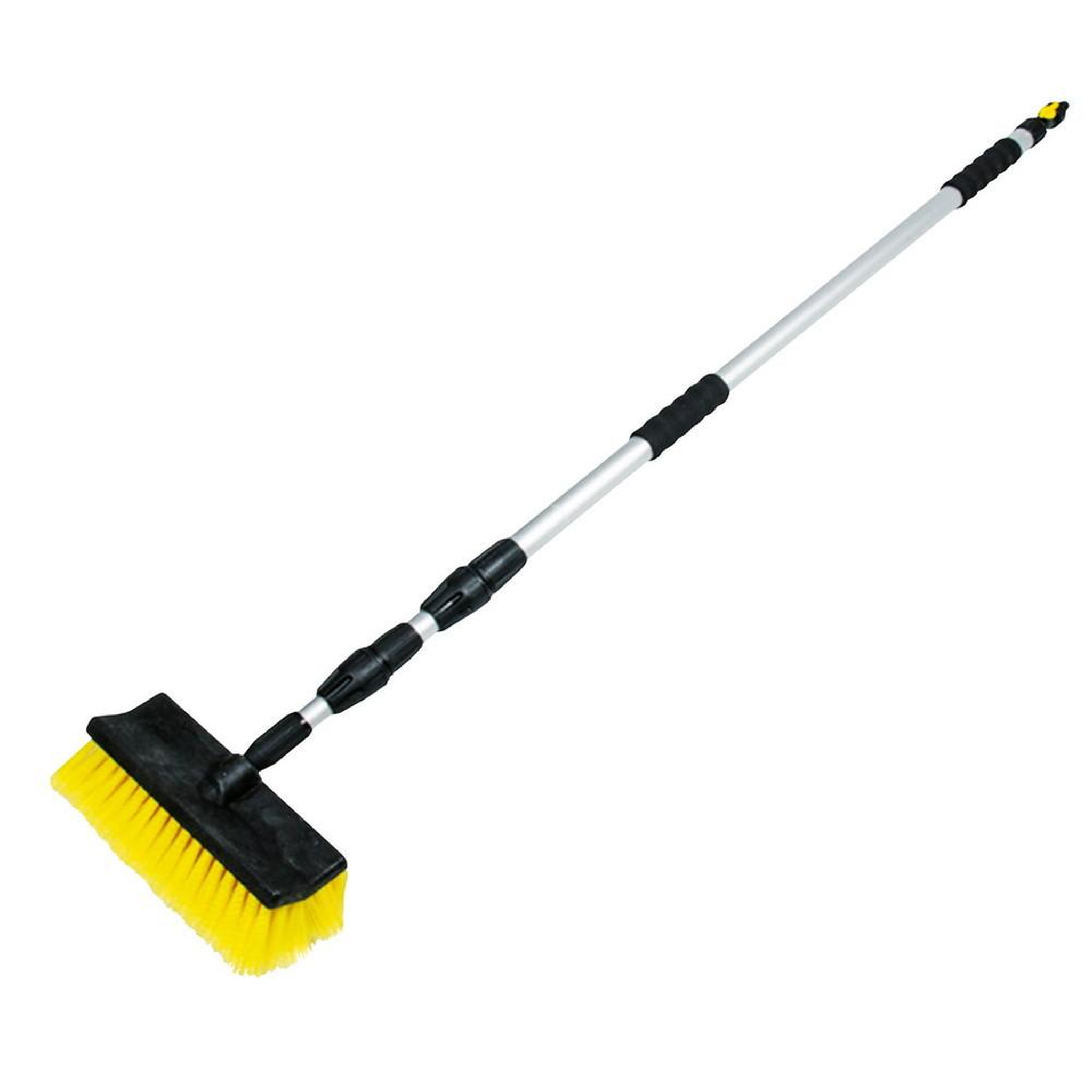 CENTRALE BRICO Brosse de lavage 2 faces avec manche télescopique, manche 1,30 à 2,50m