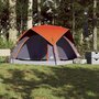 Voir la diapositive 4 : VIDAXL Tente de camping de cabine 4 personnes gris orange impermeable