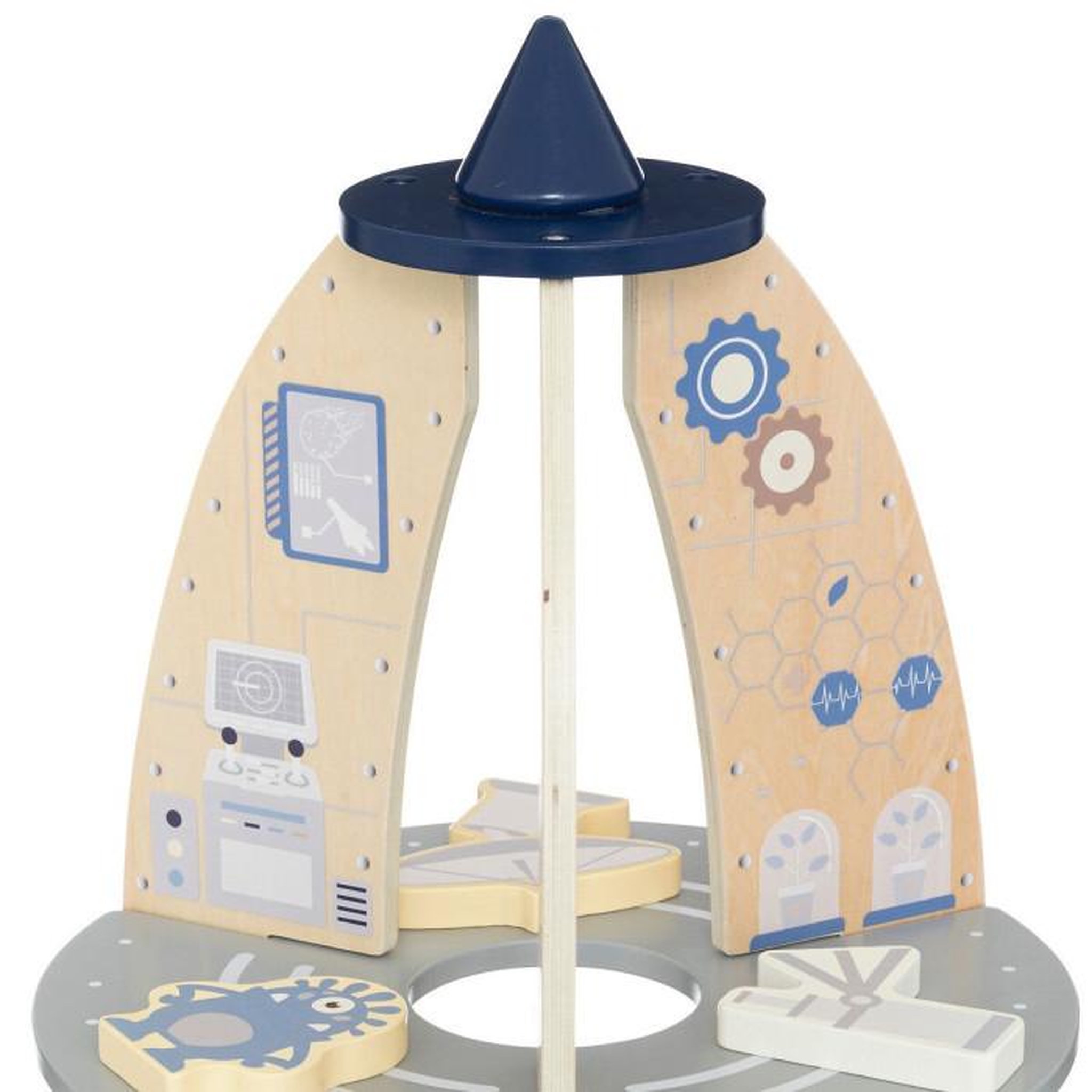 Voir la diapositive 2 : Atmosphera Kids Jeu Fusée Enfant en Bois  Espace  59cm Multicolore
