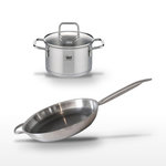 ELO Lot Poêle 32 cm & Faitout 12 cm Elo Relief Solution