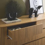 Voir la diapositive 2 : SWEEEK Commode 6 tiroirs. décor strié naturel. L 150 x P 45  H 80cm