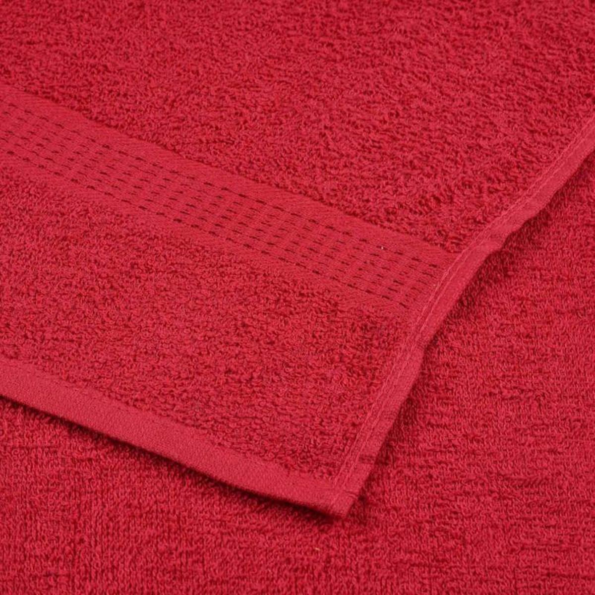 VIDAXL Serviettes 2 pcs rouge 100x200 cm 360 g m² 100% coton