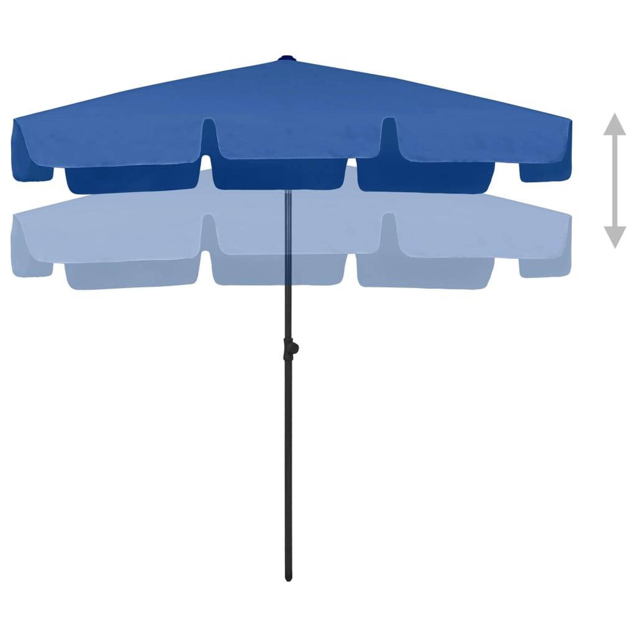 Voir la diapositive 3 : VIDAXL Parasol de plage bleu azure 200x125 cm