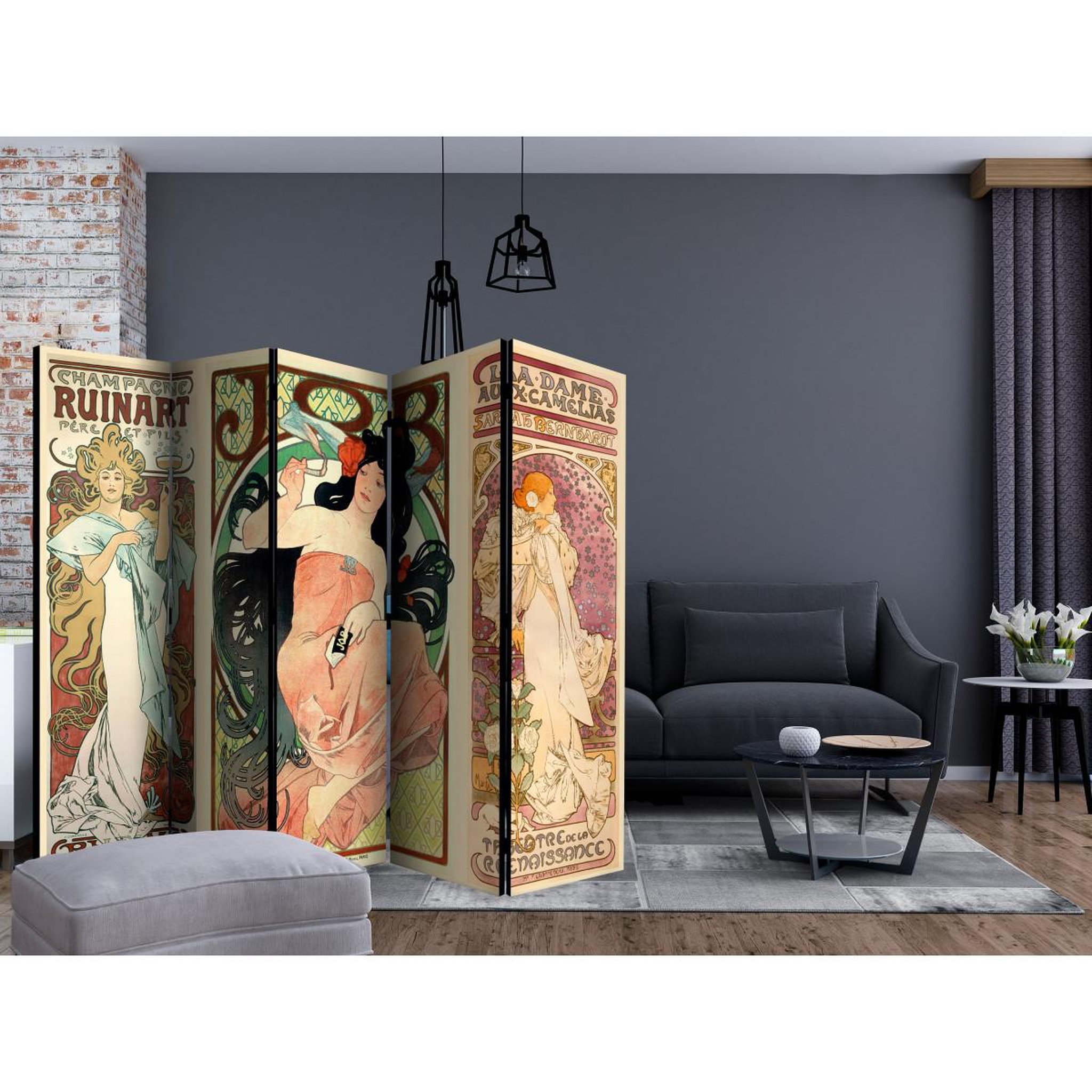 Voir la diapositive 2 : Paris Prix Paravent 5 volets  alphonse mucha. Women's  172x225cm