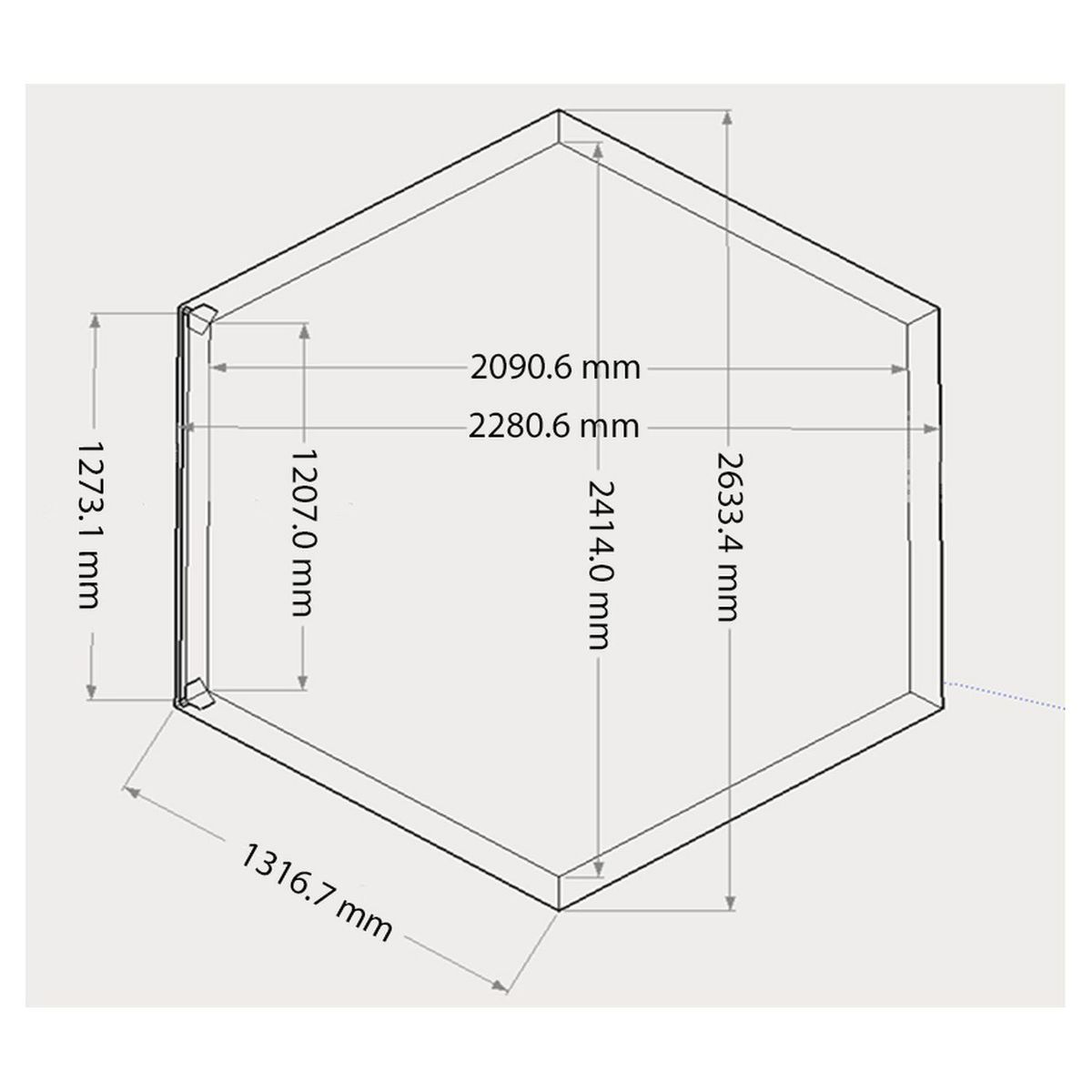 Habrita Habillage bois hexagonal pour spas et piscines gonflables - 2,63x2,09x0,71m