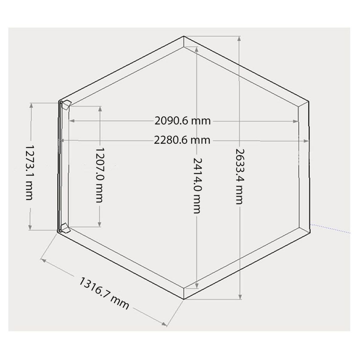 Habrita Habillage bois hexagonal pour spas et piscines gonflables - 2,63x2,09x0,71m