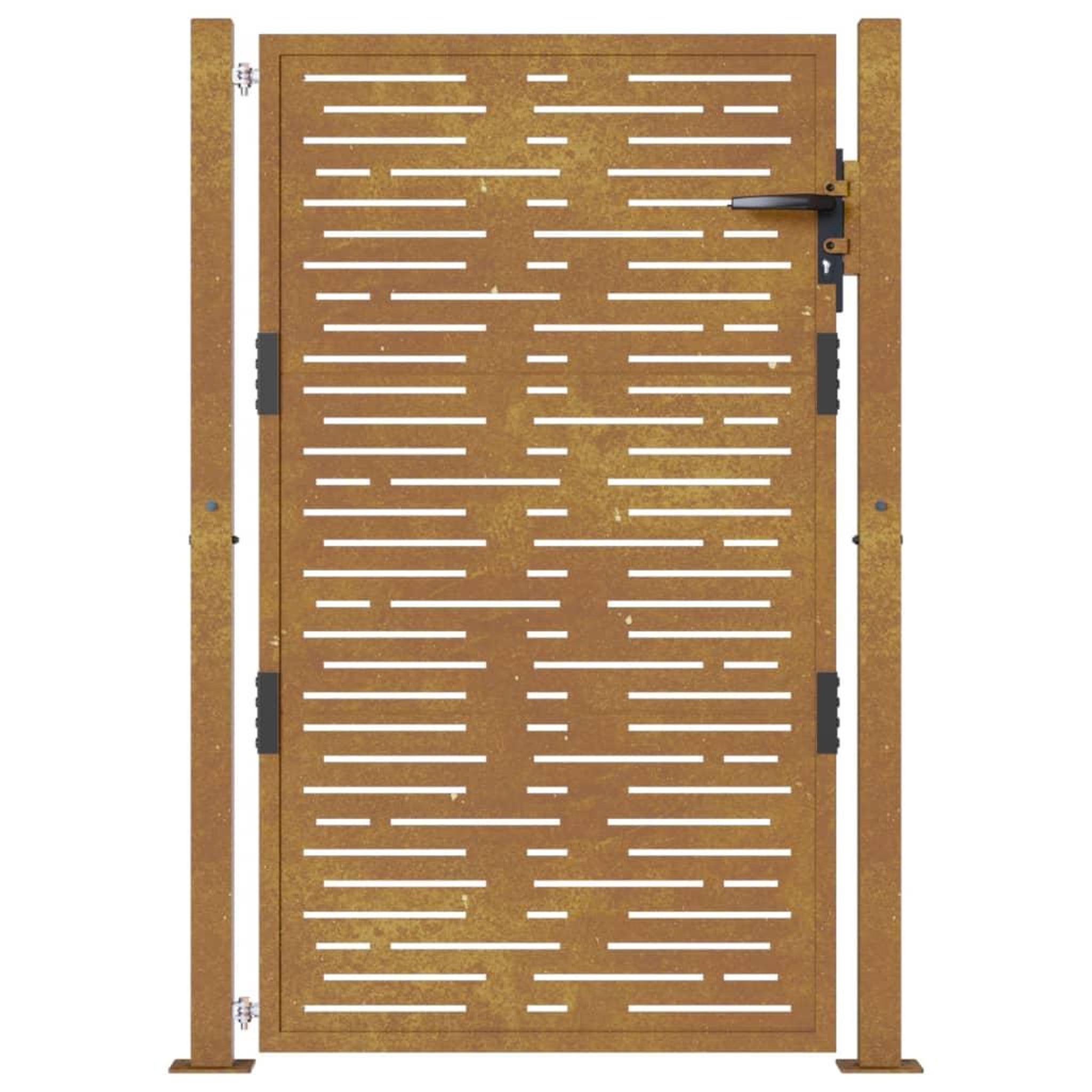 Voir la diapositive 4 : VIDAXL Portail de jardin 105x130 cm acier corten conception de carre
