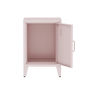 Voir la diapositive 5 : SWEEEK Table de chevet en acier rose. 1 porte. casier. chambre enfant