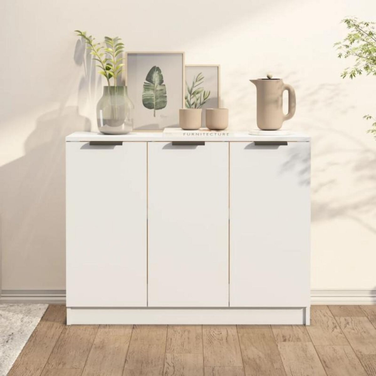 VIDAXL Buffet Blanc 90,5x30x70 cm Bois d ingénierie