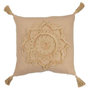 Voir la diapositive 1 : Paris Prix Coussin Déco  Fleur Floches  43x43cm Beige