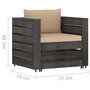 Voir la diapositive 6 : VIDAXL Salon de jardin 2 pcs avec coussins Bois impregne de gris