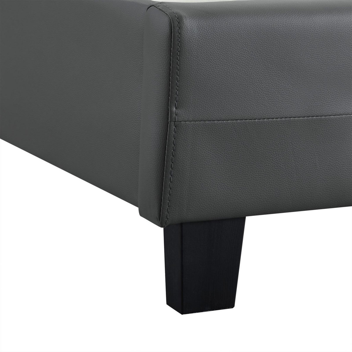 IDIMEX Lit simple REVE, 90 x 190 cm, capitonné avec sommier, revêtement synthétique