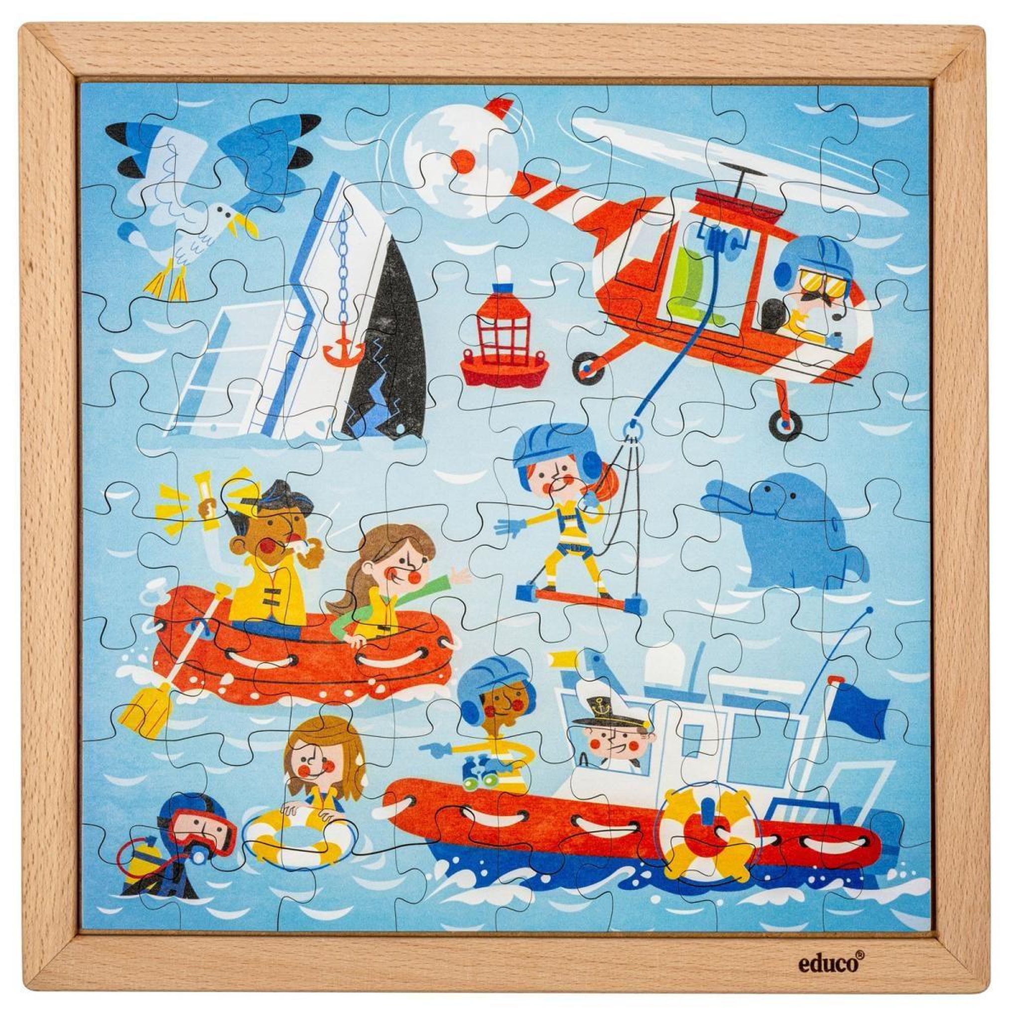 Voir la diapositive 2 : EDUCO Services d'urgence - garde côtière — 64 pièces de puzzle