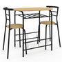 Voir la diapositive 1 : ID MARKET Ensemble table LYNETH  2 personnes + 2 chaises bois et métal noir