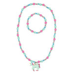 SOUZA collier et bracelet aike licorne rose-vert menthe