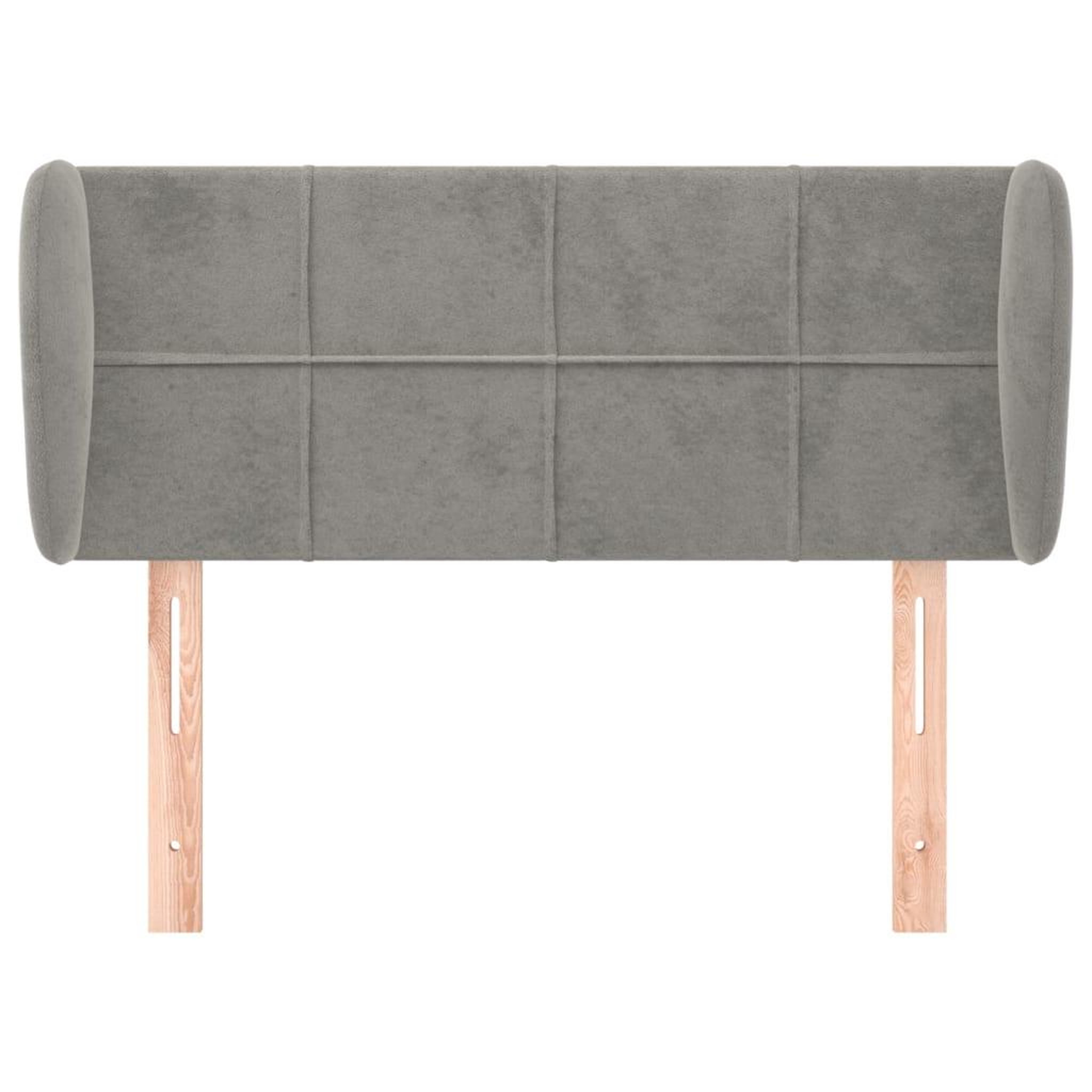 Voir la diapositive 3 : VIDAXL Tete de lit avec oreilles Gris clair 83x23x78/88 cm Velours
