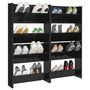 Voir la diapositive 4 : VIDAXL Armoires a chaussures murales 4 pcs noir brillant 60x18x60 cm