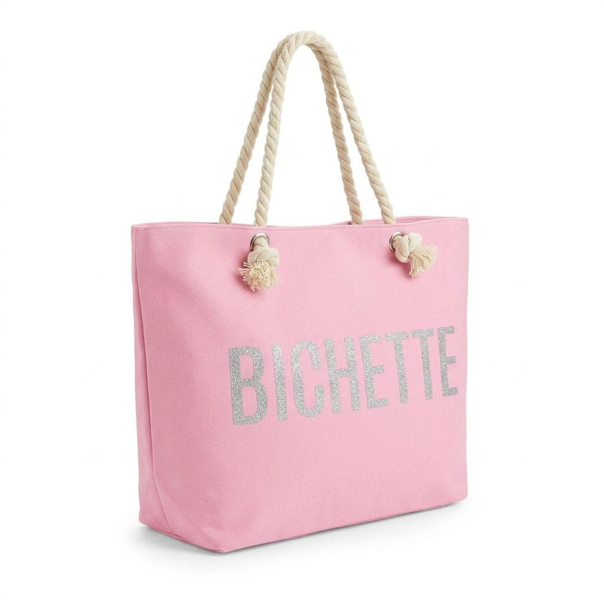 OZABI OZABI Sac de Plage Femme Jute Synthétique – Message Pailleté – Cordage