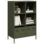 VIDAXL Buffet haut vert olive 68x39x103,5 cm acier