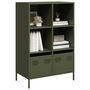 Voir la diapositive 1 : VIDAXL Buffet haut vert olive 68x39x103,5 cm acier
