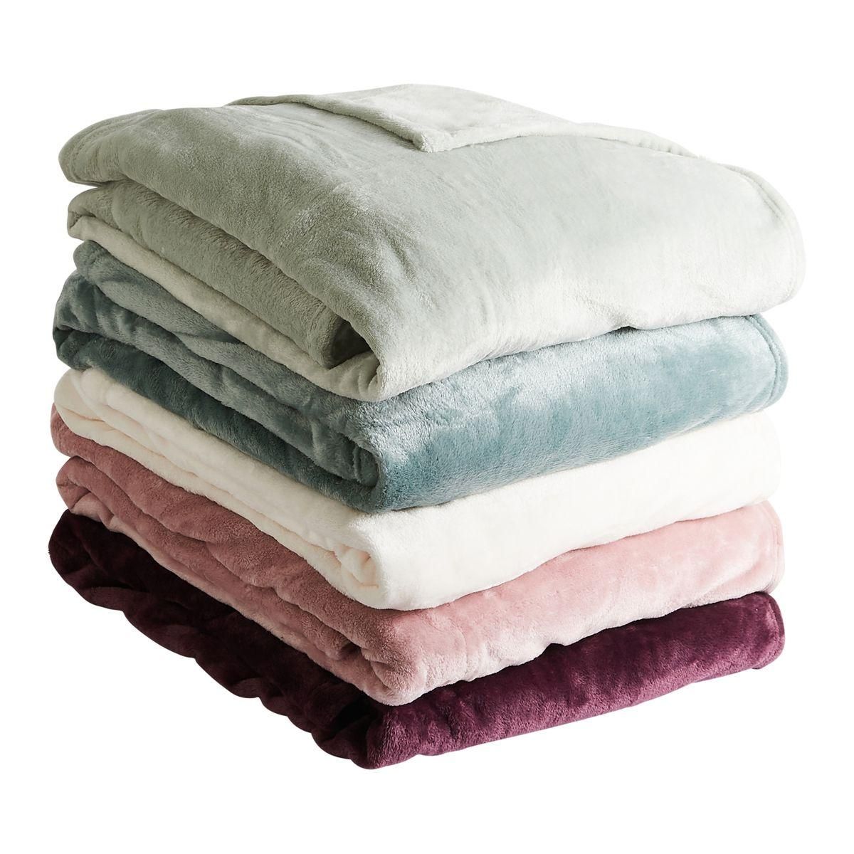 ACTUEL Plaid uni en polyester VELVET