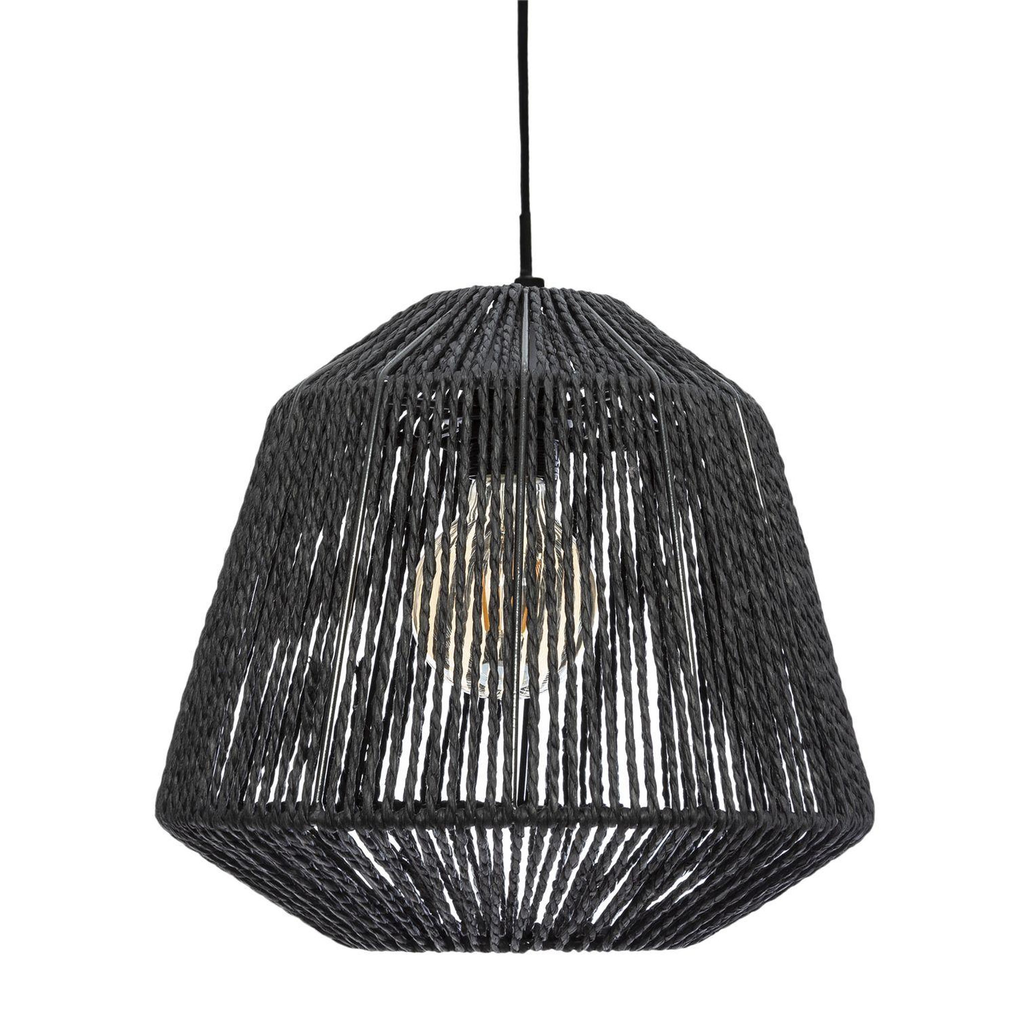 ATMOSPHERA Suspension luminaire effet corde Ethnik. Coloris disponibles : Noir, Beige