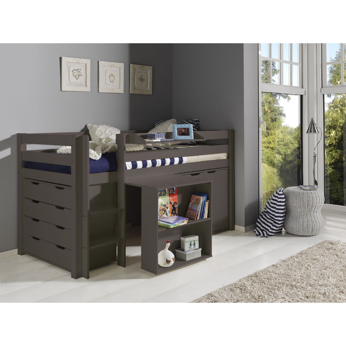 Lit compact WOODY 90x200cm en pin massif