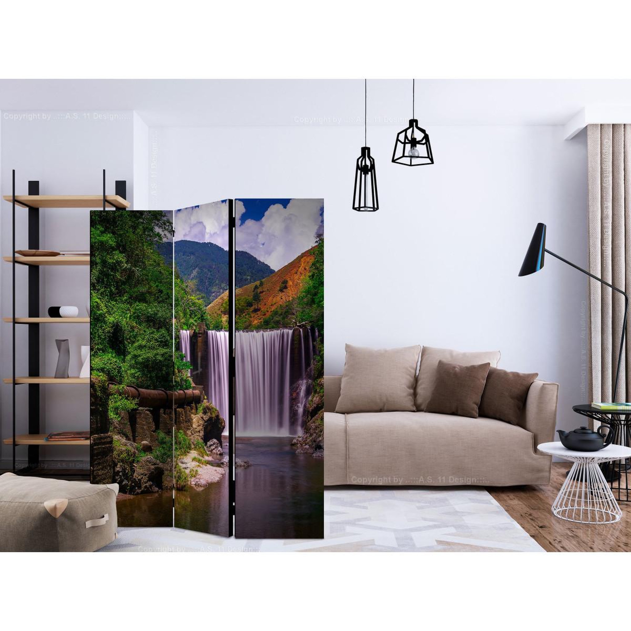 Voir la diapositive 2 : Paris Prix Paravent 3 volets  reggae falls  135x172cm