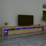 VIDAXL Meuble TV avec lumieres LED Chene sonoma 290x36,5x40 cm