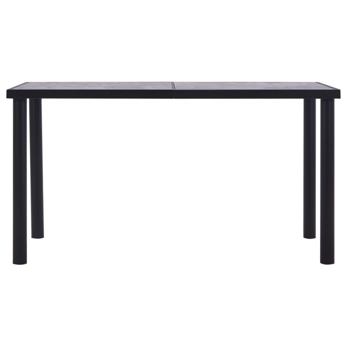 VIDAXL Table a manger Noir et gris beton 140x70x75 cm MDF