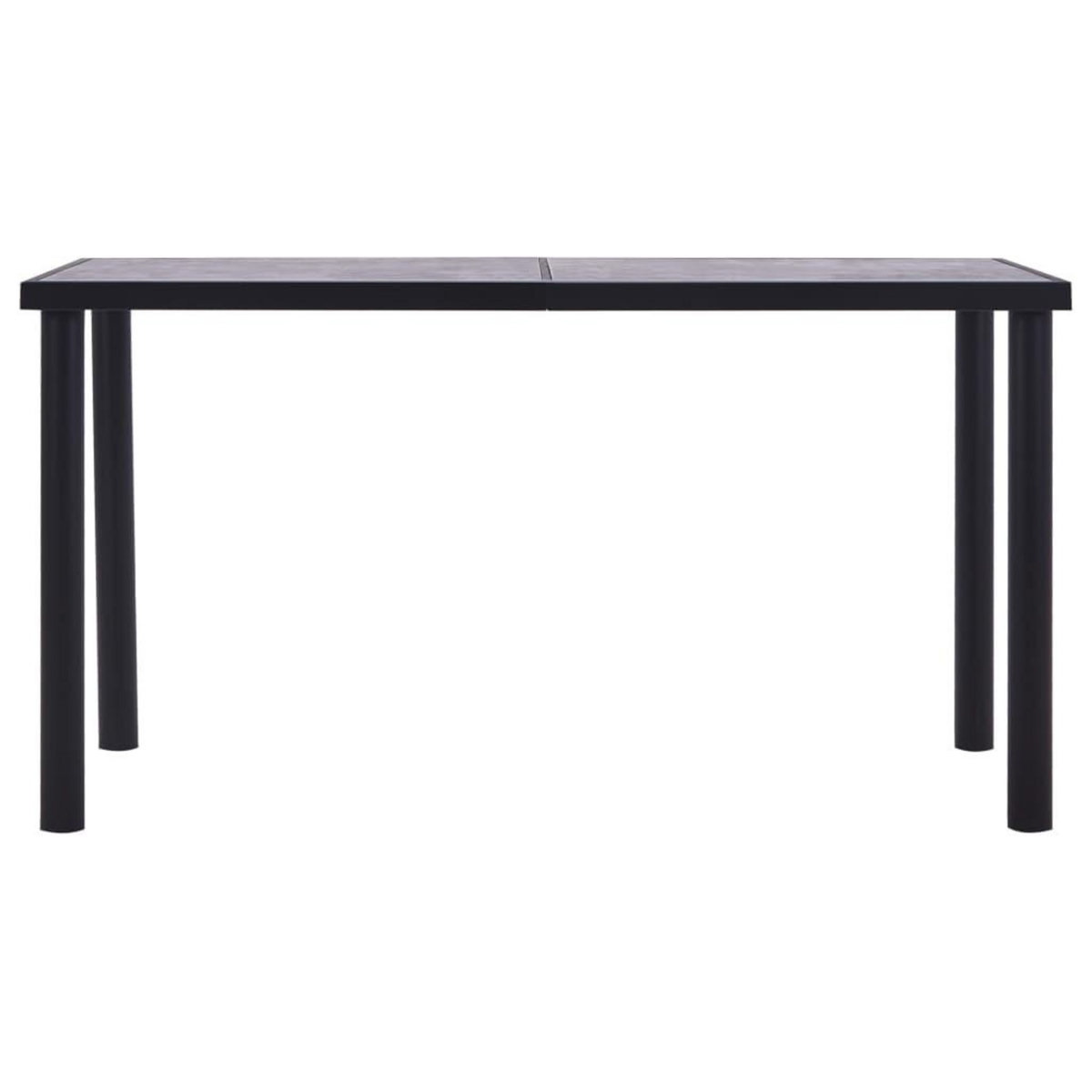 VIDAXL Table a manger Noir et gris beton 140x70x75 cm MDF