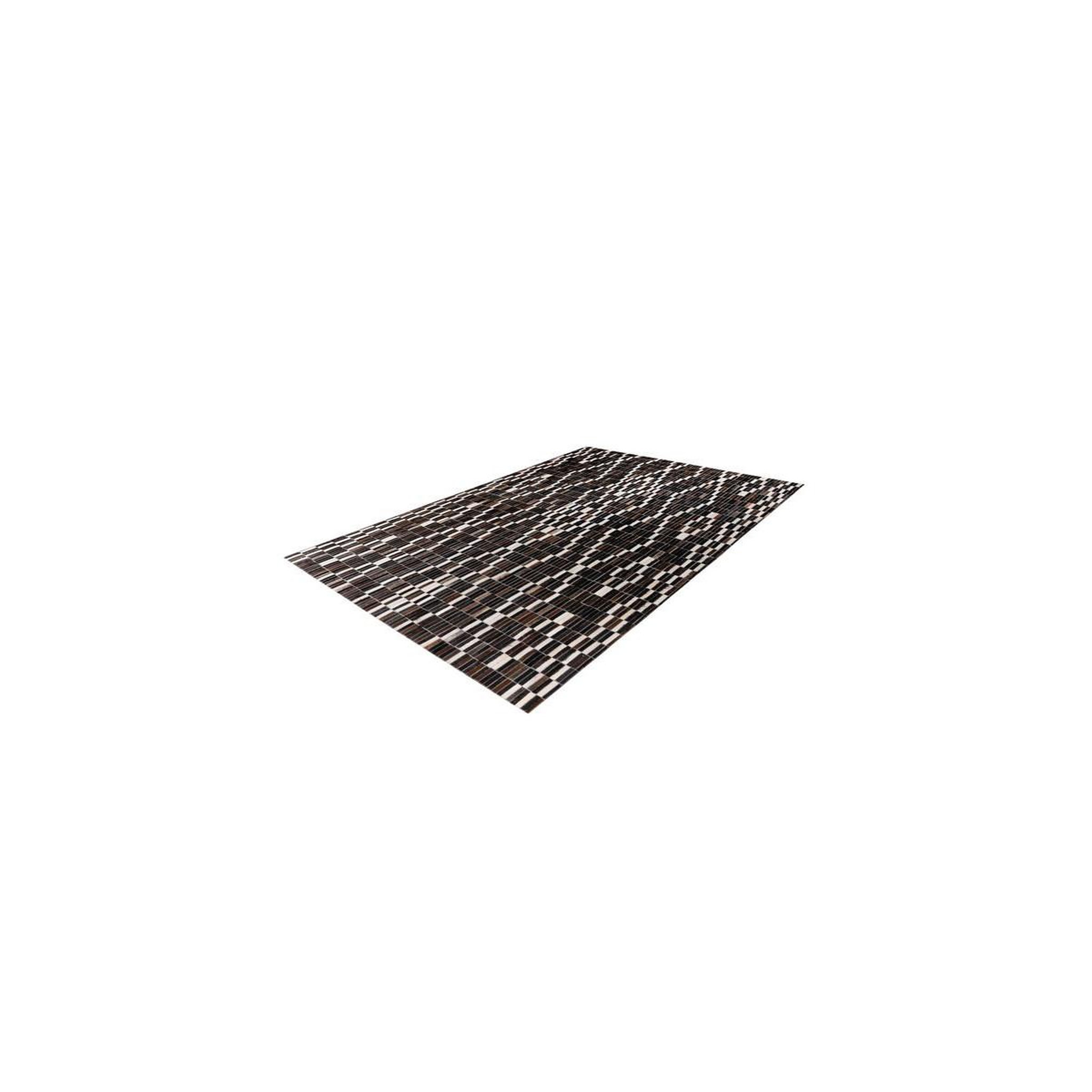 Voir la diapositive 2 : Paris Prix Tapis fait main en cuir  lavin  noir & blanc