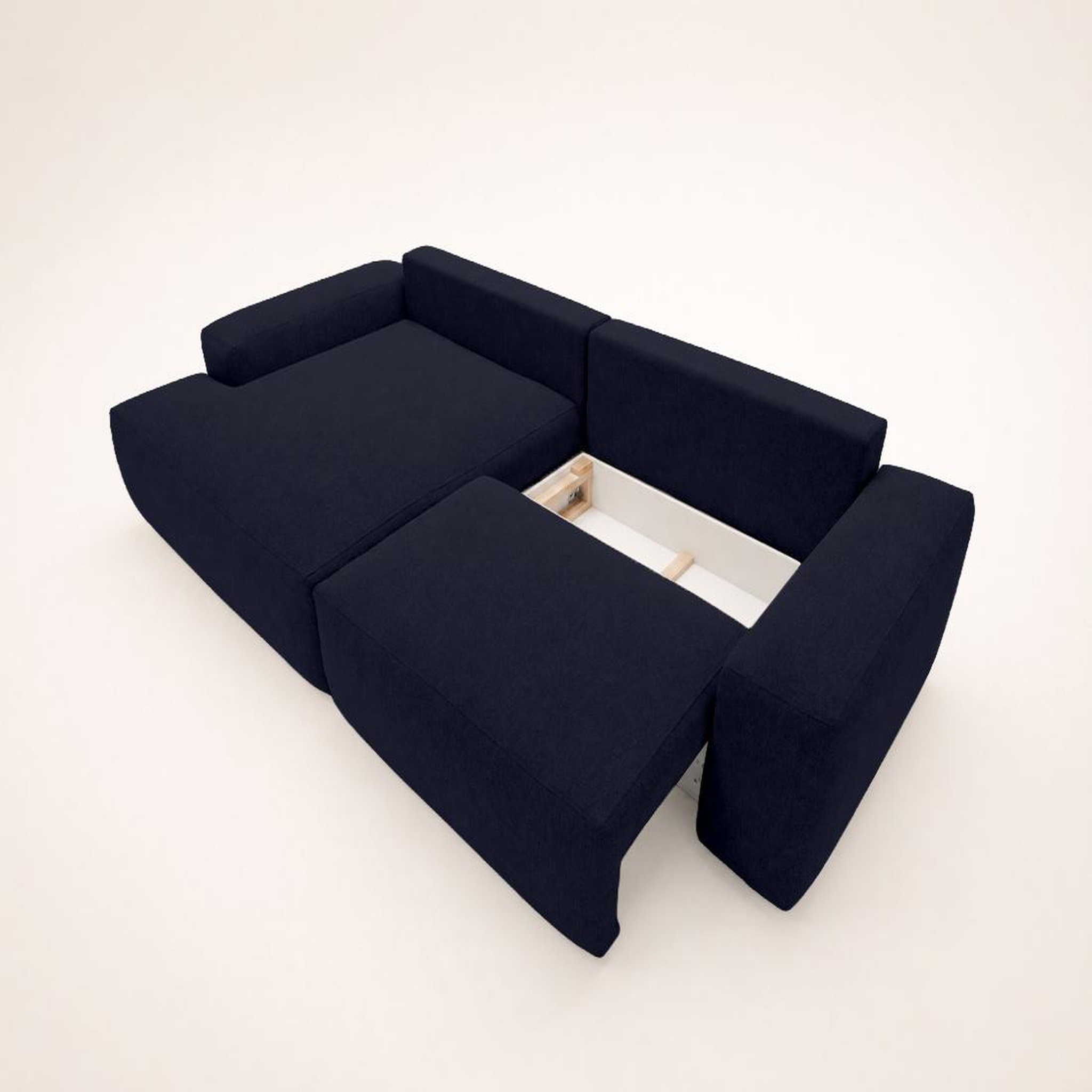 Voir la diapositive 5 : BEST MOBILIER Tama - canapé d'angle gauche 4 places convertible avec coffre en tissu