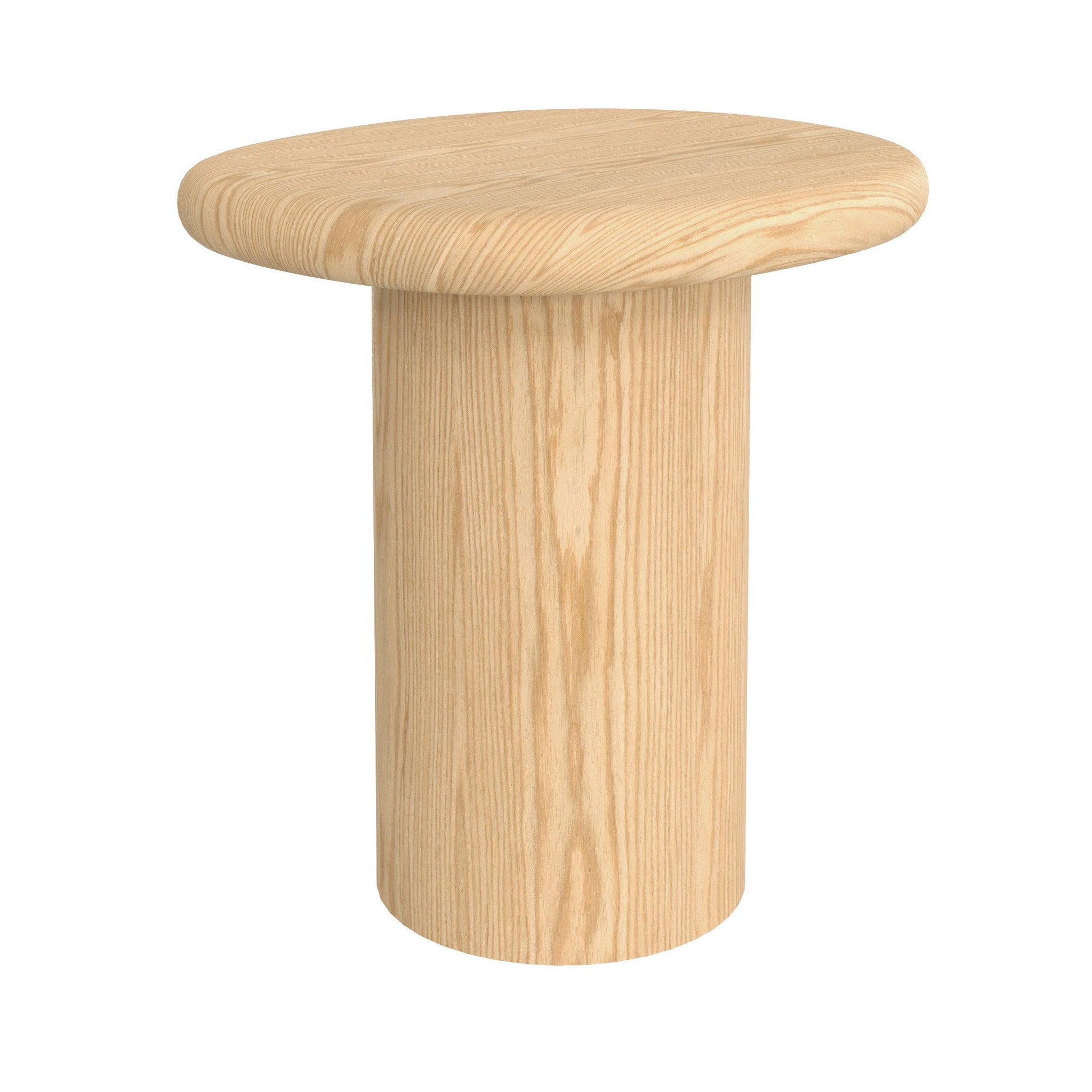MAISON PAVANE Table d'appoint en placage chène blanc, d48,5 cm-nubia