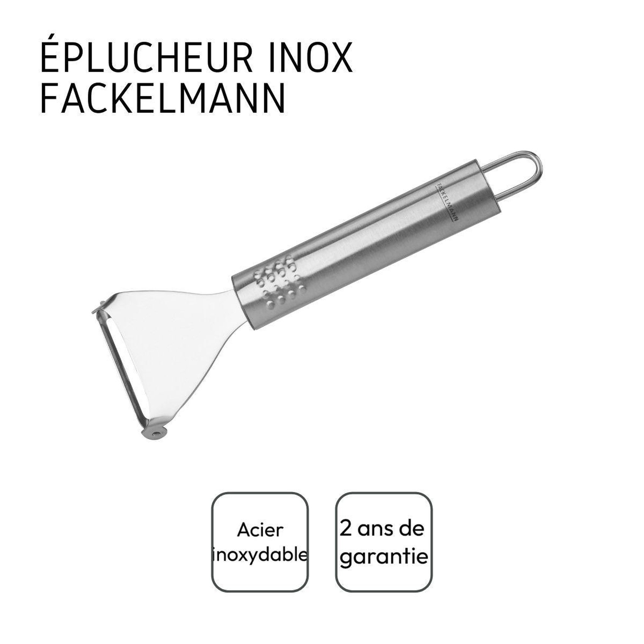 Voir la diapositive 4 : Fackelmann Rasoir à légumes inox 18 cm fackelmann ovale