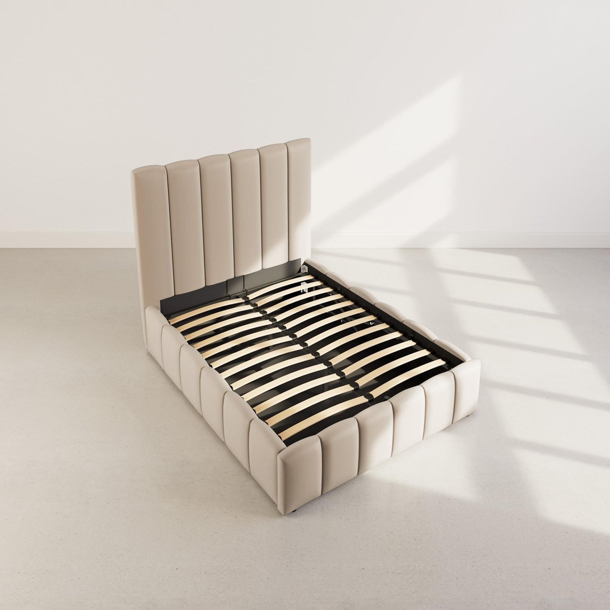 BEST MOBILIER Mermaid - lit coffre - 160x200 cm - en velours - sommier inclus