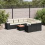 Voir la diapositive 1 : VIDAXL Salon de jardin 9 pcs avec coussins noir resine tressee