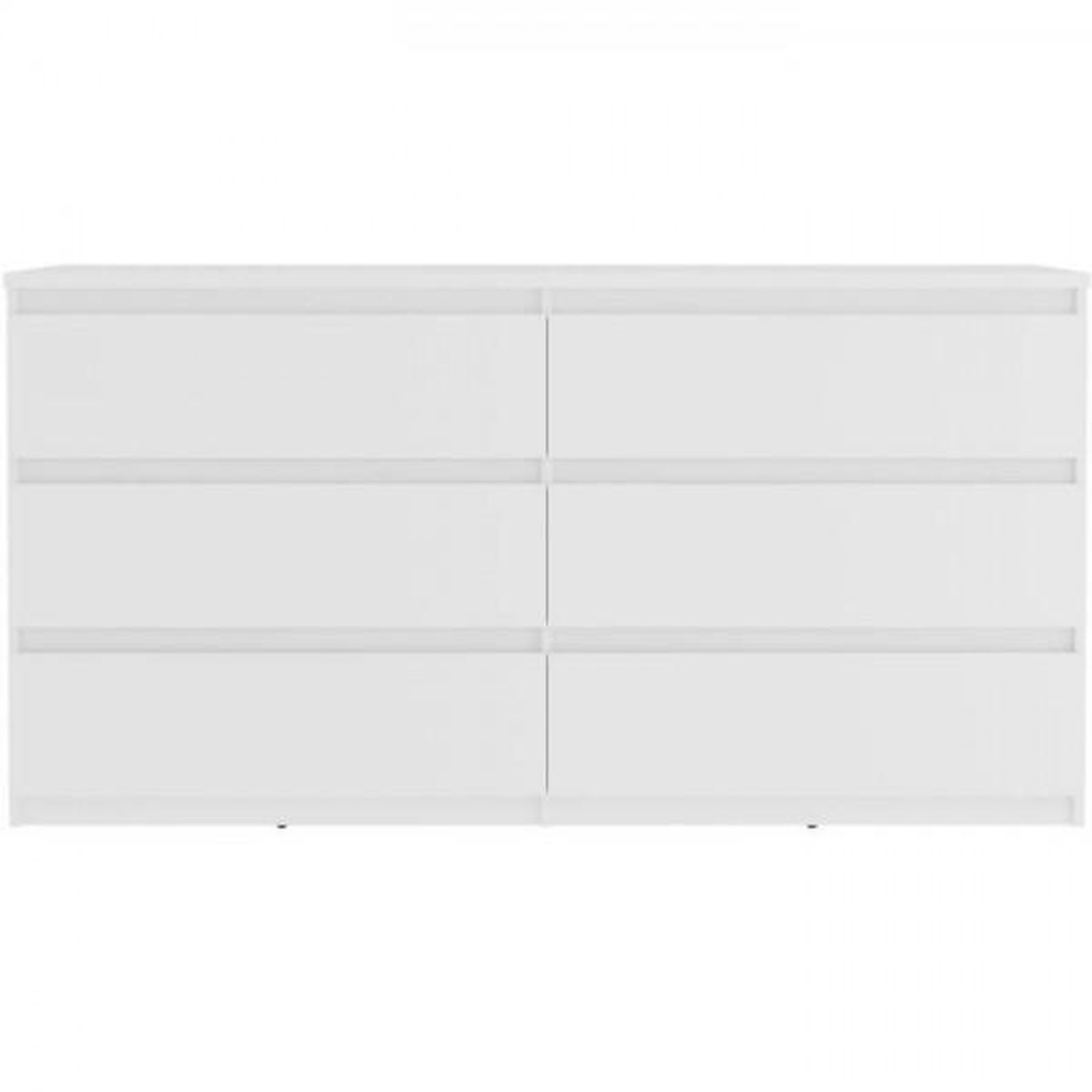 Voir la diapositive 3 : MARKET24 Commode CHELSEA 6 Tiroirs - Couleur blanc mat - L 154 x P 42,2 x H 79,9 cm