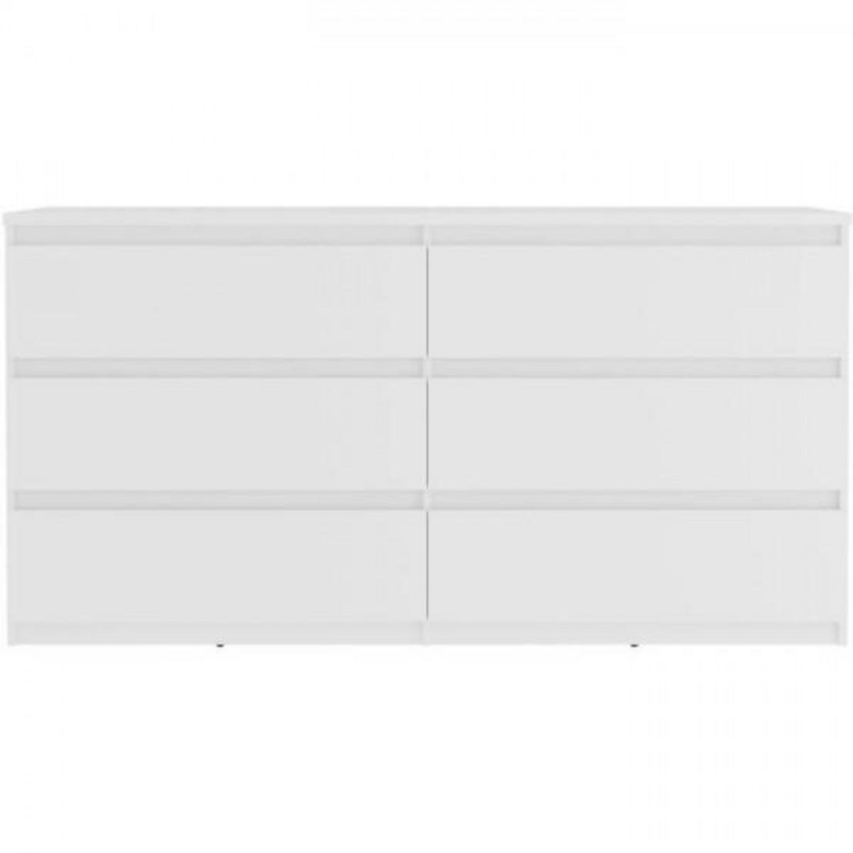 MARKET24 Commode CHELSEA 6 Tiroirs - Couleur blanc mat - L 154 x P 42,2 x H 79,9 cm