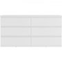Voir la diapositive 3 : MARKET24 Commode CHELSEA 6 Tiroirs - Couleur blanc mat - L 154 x P 42,2 x H 79,9 cm