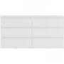 Voir la diapositive 3 : MARKET24 Commode CHELSEA 6 Tiroirs - Couleur blanc mat - L 154 x P 42,2 x H 79,9 cm